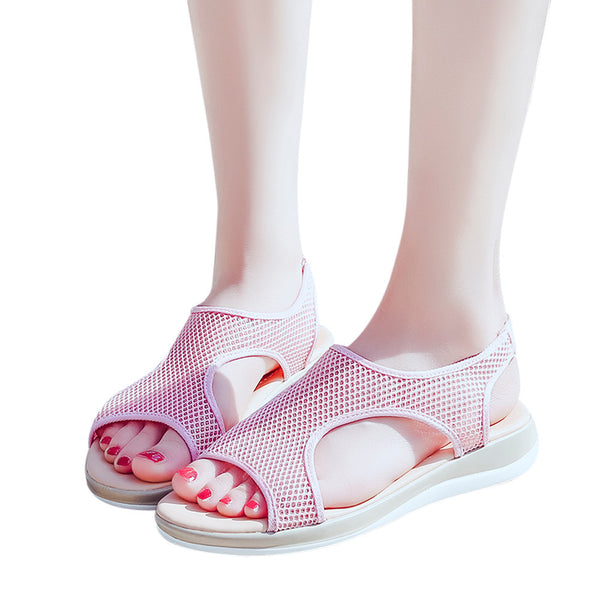 Fashion Women Breathable Flat Heel Anti Skidding Beach Shoes Rome Sandals